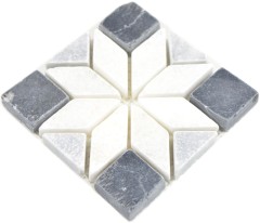 Mini plaquette pierre naturelle travertin décor marbre gris clair anthracite sol sauna mur salle de bain cuisine WC - MOSDEKO13