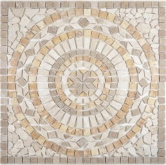 XL encastrement pierre naturelle jaune or beige clair noyer brun travertin carreau mosaïque sol cuisine mur salle de bain sauna - MOSDEKO79