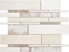 Marbre Mosaïque Mosaïque céramique beige marron Carreau mural Miroir salle de bain - MOS180-B03STB