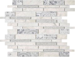 Marbre Mosaïque Mosaïque céramique gris cream Carreau de mur carrelage - MOS180-C0727G