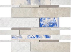 Marbre Mosaïque Carreaux Céramique Bâtons gris cream mur cuisine carrelage mur douche sol - MOS180-D09STG
