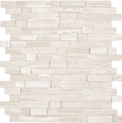 Bâtonnets de mosaïque composite autocollants Pierre naturelle Traverin beige Carrelage Cuisine Aspect mural MOS200-M02