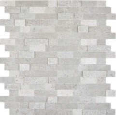 Bâtonnets de mosaïque composite autocollants pierre naturelle grise carreaux de cuisine optique murale MOS200-M32
