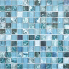 Mosaïque de verre Carreaux de mosaïque Arts and Crafts vert bleu Ocean mur carrelage cuisine douche salle de bain MOS74-0605