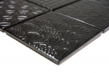 Motif main Retro Vintage Carreau de mosaïque Céramique noir Spirit noir MOS22B-1403_m