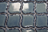 Motif main Retro Vintage Carreau de mosaïque Céramique Florentine bleu moucheté brillant MOS13-0408_m