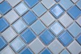 Échantillon manuel de mosaïque de piscine Carreau de mosaïque céramique bleu mix brillant BAD Paroi de douche MOS18-0406_m