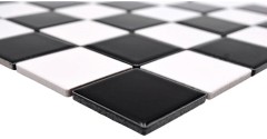 Échantillon manuel de carreaux de mosaïque de cuisine damier noir blanc brillant MOS16-CD200_m