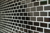 Motif main Mosaïque Carreau céramique Brick noir brillant Dos de cuisine Protection anti-projections MOS24-4BG_m