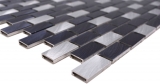 Motif main mosaïque carreau aluminium Brick aluminium noir carrelage cuisine MOS48-0208_m