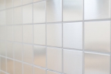 Motif main Carreau mosaïque acier inoxydable argenté acier brossé Carrelage cuisineMOS129-48D_m