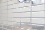 Échantillon manuel de mosaïque Carreau en acier inoxydable Rectangle argenté Acier brillant MOS129-0215_m
