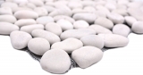 Motif main mosaïque galets de rivière galets de pierre bombés blanc cream MOS30-0102_m