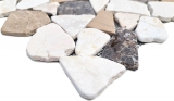 Motif main Carreau de mosaïque Marbre Pierre naturelle beige brun Bruch Ciot CastanaoCream MOS44-30-190_m