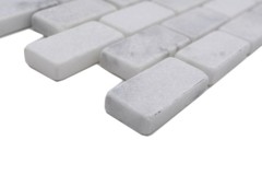 Motif main Carreau de mosaïque Marbre Pierre naturelle blanche Brick Ibiza Antique Marble MOSSopo-46692_m