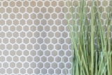Échantillon manuel de mosaïque ECO Recycling GLAS Hexagon Enamel cream mat MOS140-HX13C_m