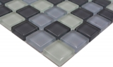 Motif main Carreau de mosaïque Translucide gris Mosaïque de verre Crystal gris SALLE DE BAINS WC CUISINE MUR MOS72-0204_m