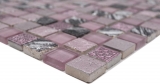 Motif manuel Carreau de mosaïque Translucide rose Mosaïque de verre Crystal Resin rose SALLE DE BAINS WC CUISINE MUR MOS82-1104_m