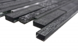 Échantillon manuel Carreau de mosaïque Translucide Aluminium noir Composite Mosaïque de verre Crystal Pierre Alu noir MOS49-GV84_m
