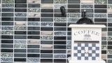 Motif manuel Carreau de mosaïque Translucide argenté gris noir Rectangle Mosaïque de verre Crystal Pierre noire MOS87-SM88_m