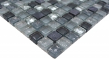 Échantillon manuel Carreau de mosaïque Translucide gris argenté Mosaïque de verre Crystal pierre claire gris argenté MOS92-0208_m