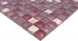 Motif main Carreau de mosaïque Translucide rose Mosaïque de verre Crystal Pierre rose SALLE DE BAINS WC CUISINE MUR MOS92-1002_m
