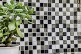 échantillon manuel carreau de mosaïque autocollant translucide brun noir blanc mosaïque de verre Crystal brun noir blanc MOS200-4CM30_m