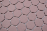 Échantillon manuel Mosaïque céramique Hexagone rouge clinker R10B receveur de douche Carreau de sol Mosaïque cuisine salle de bain sol MOS11H-0900-R10_m