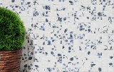 Carreaux de mosaïque Rétro Vintage Céramique blanc fleur bleue Fond de cuisine MOS18D-1404_f | 10 Tapis de mosaïque