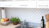 Mosaïque rétro vintage Céramique Florentine blanc brillant Fond de cuisine MOS13-1WG_f | 10 Tapis de mosaïque