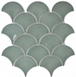 Mosaïque Carreau céramique éventail pétrole brillant Carreau salle de bain WC MOS13-FS18_f | 10 Tapis mosaïque