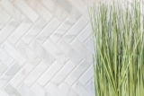 Mosaïque Carreau céramique à chevrons aspect pierre blanche Carrelage cuisine MOS24-SO10_f | 10 Tapis de mosaïque