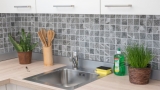 Carreau de mosaïque aspect pierre naturelle gris structure fond de cuisine MOS16-HWA4GY_f | 10 Tapis de mosaïque
