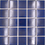 Carreau de mosaïque céramique bleu cobalt bleu foncé brillant MOS14-0405_f