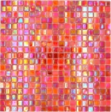 Carreau mosaïque verre rouge Carreaux muraux Carreaux de salle de bain Dos de douche Miroir MOS58-0902_f | 10 Tapis de mosaïque