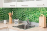 Mosaïque Carreau translucide Mosaïque de verre Crystal Verre laiteux vert clair mat givré MOS68-CF43 10 mattes