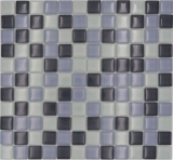 Carreau de mosaïque Translucide gris Mosaïque de verre Crystal gris SALLE DE BAIN WC CUISINE MUR MOS72-0204_f | 10 Tapis de mosaïque