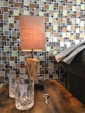 Mosaïque transparente Crystal Mosaïque de verre argentée brune mur carrelage cuisine douche salle de bain_f | 10 tapis de mosaïque