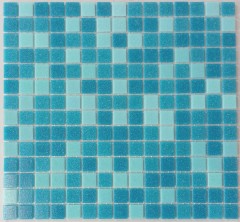 Mosaïque de piscine Mosaïque de piscine Action bleu bleu clair Mix collé sur papier MOS52-0402_Papier