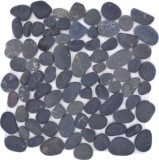 Mosaïque galet de rivière galet de pierre bombé gris foncé MOS30-0208_f