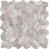Mosaïque galet de rivière galet de pierre beige clair galet taillé TAN 5 7 MOS30-IN10_f