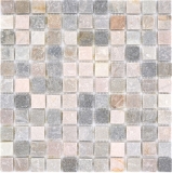 Mosaïque Carreau en quartzite Pierre naturelle Quartzite beige Dos de cuisine Protection anti-éclaboussures gris MOS36-0206_f