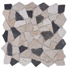 Mosaïque Marbre Pierre naturelle beige noir Bruch Ciot BianconeJava MOS44-30-110_f