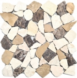 Mosaïque Marbre Pierre naturelle beige brun Bruch Ciot CastanaoCream MOS44-30-190_f