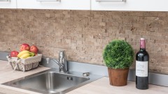 Mosaïque mur de pierre travertin pierre naturelle noix Brick Splitface Noce Travertin 3D MOS43-44248_f