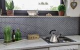 Carreaux de mosaïque Quartz Composite Pierre artificielle Brick Artifical gris MOS46-0204_f