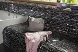 Carreaux de mosaïque Acier inoxydable noir composite Mosaïque de verre Acier MOS86-0302_f